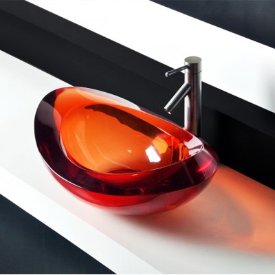 Oval Resin Counter Top Sink Wash Basin Certificate Pure Acrylic Sink for kitchen bathroom hotel