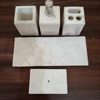 Marble Bathroom Set Handmade Bathroom Set Use Full Item For Bathroom Soap Dish Soap Dispenser Tooth Brush Holder Tumbler Tray