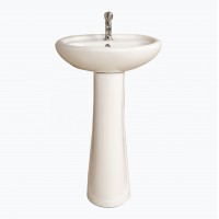 Hot Sale Cheap China Ceramic Shampoo Wash Hand Round Sinks Bathroom Pedestal Basin with Great Glaze and Best Price M101