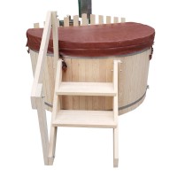 China wholesale cheap natural color waterproof durable portable cheap wooden bathtub