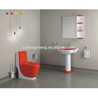 ceramic one piece toilet and pedestal basin bathroom set