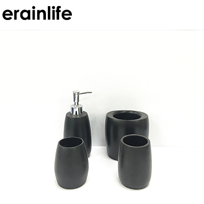 Black bathroom accessories set bathroom accessories designer lotion bottle for bathroom accessories