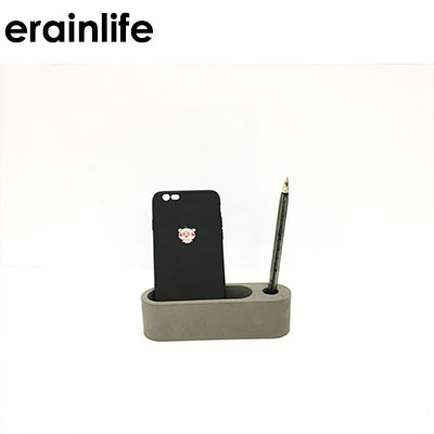 concrete desktop  Gray Concrete pen Holder