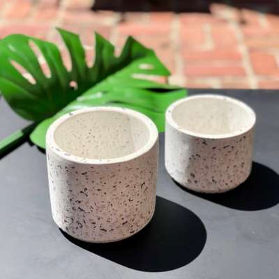 Concrete Terrazzo  Planter/ Storage Vessel / Holder / Cup /Minimalist