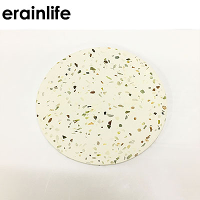 Customized High Quality Round  white terrazzo  tray