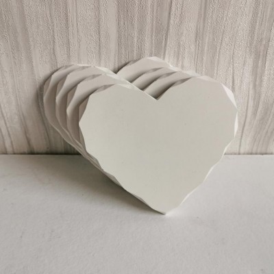 Geometric Heart Shaped Natural Concrete Coasters. Housewarming Gift, Unique Gift.