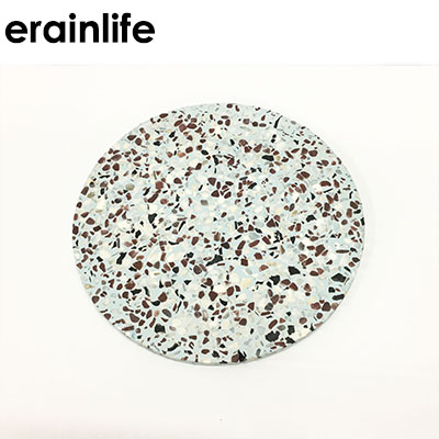 Customized High Quality blue terrazzo Round  tray