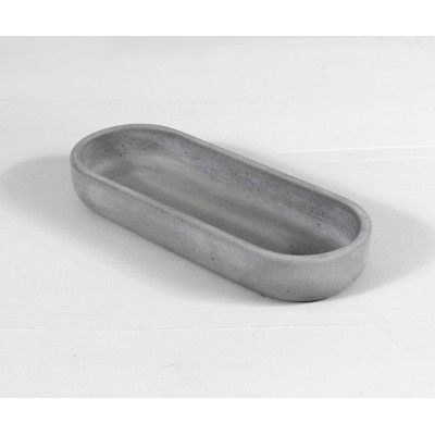 oblong tray in concrete / storage tray / catchall / kitchen / candle /bedroom/planter