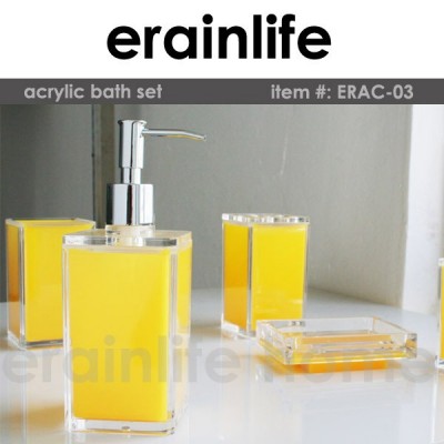 Blink Yellow Transparent Beautiful Acrylic Bath Set