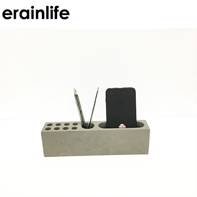 Table pencil holder concrete desk Gray Concrete Phone Holder