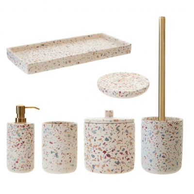 Elegant Design Concrete Terrazzo Bath Set 6pcs set